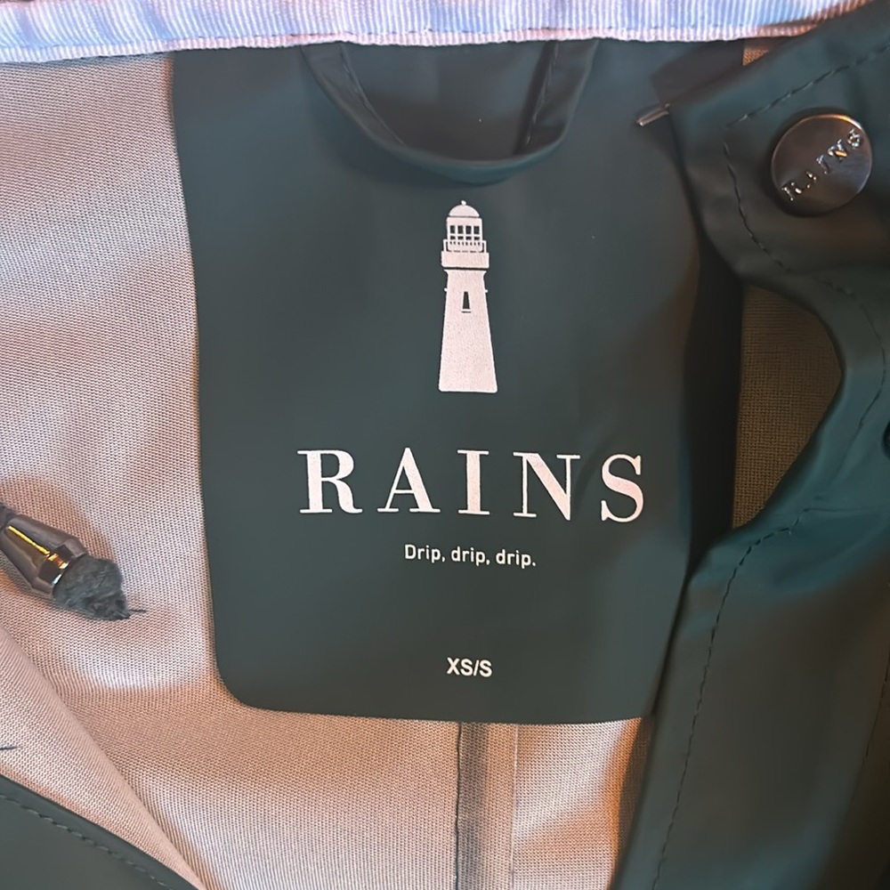 Like new EUC RAINS coat sz XS/S worn once